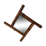 Square bamboo mirror 38x38cm