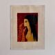 Acrylic on paper, young nude girl with peacock heads by Tran Long, 20th century