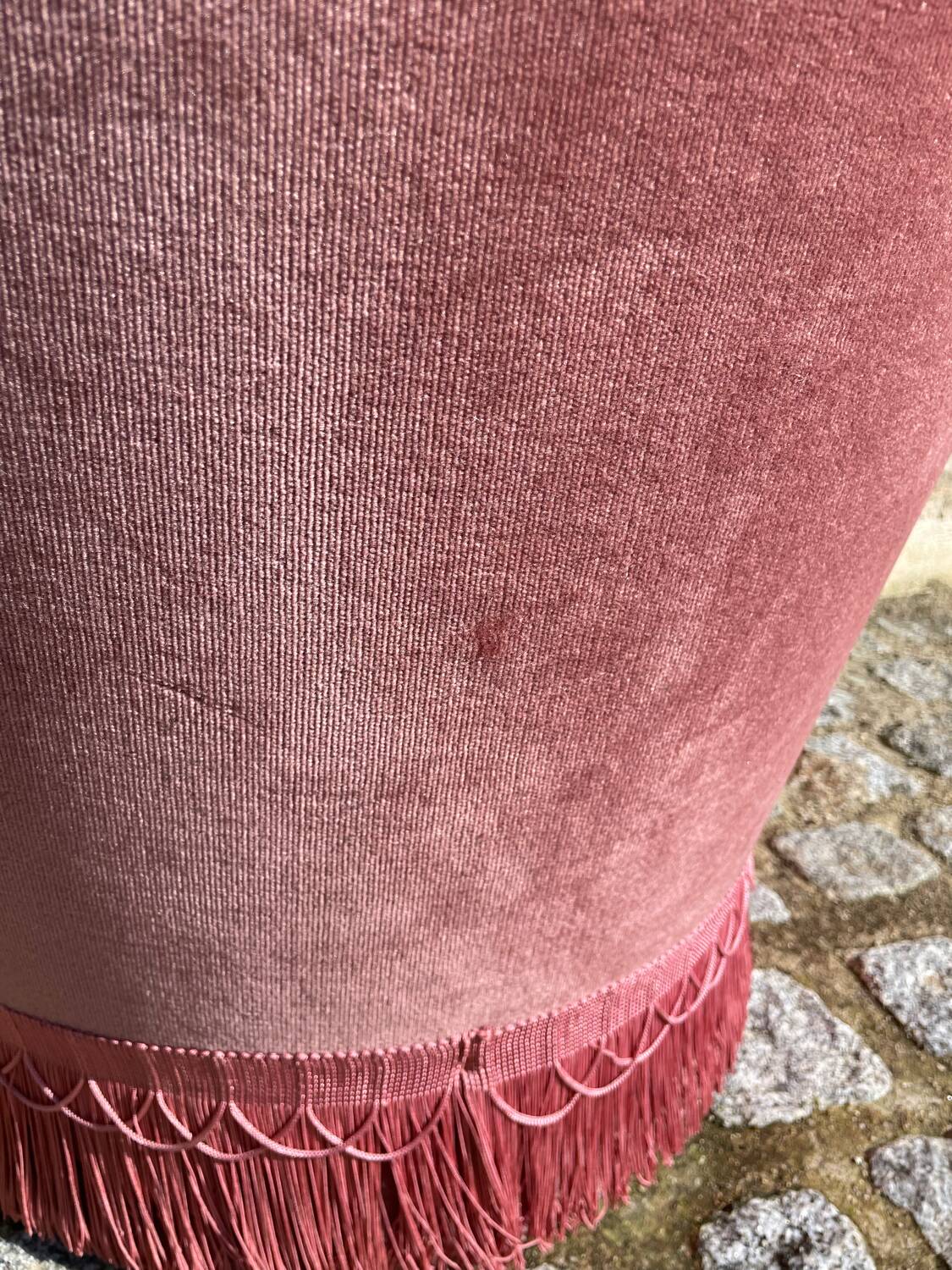 Pink velvet armchair