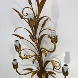 Golden wheat ear sconce in metal with 5 lights