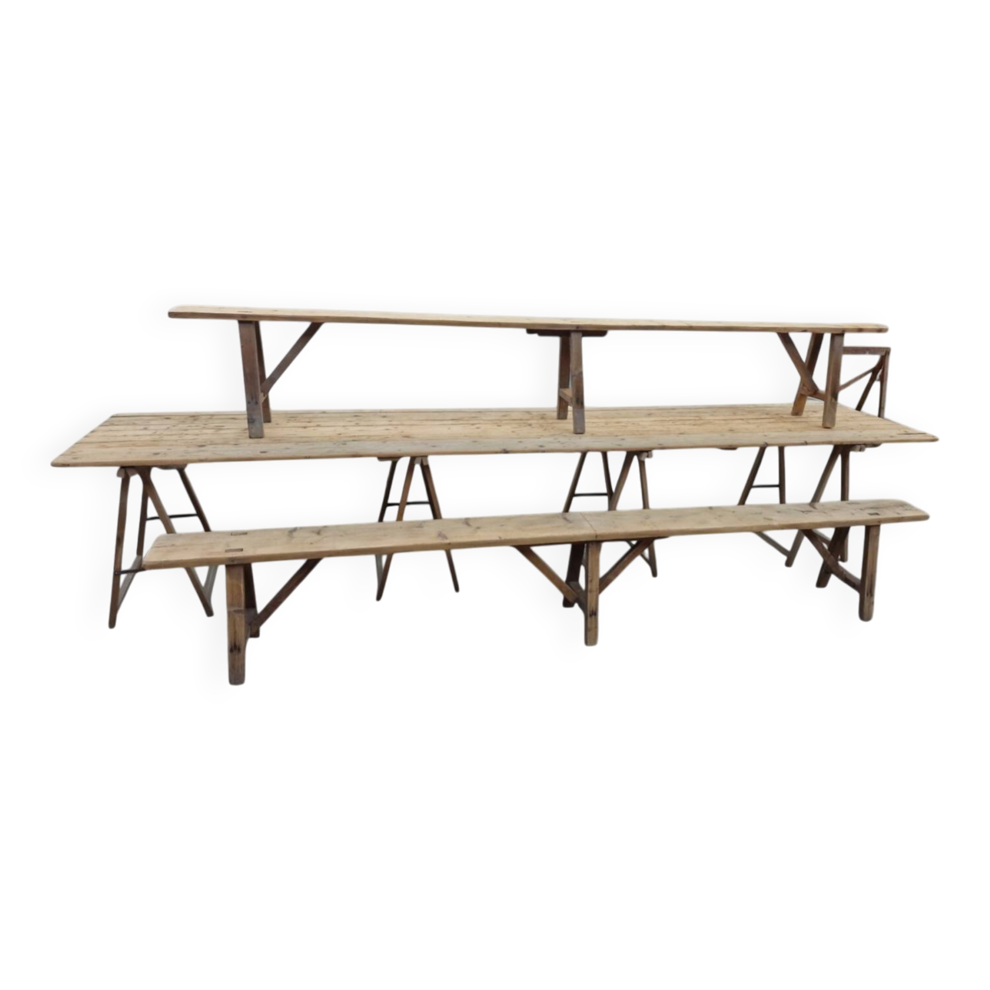 Harvest table and 2 benches, 1960