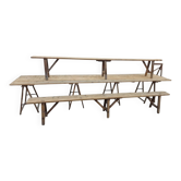 Harvest table and 2 benches, 1960