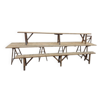 Table de moisson et 2 bancs, 1960