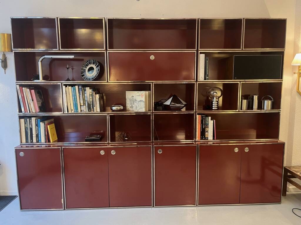 Modular vintage shelf attributed to Willy Rizzo Mario Sabot Italy 1970s