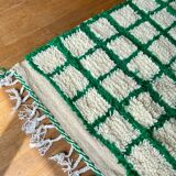 Berber carpet azilal checkerboard, inverted tiles green and cream