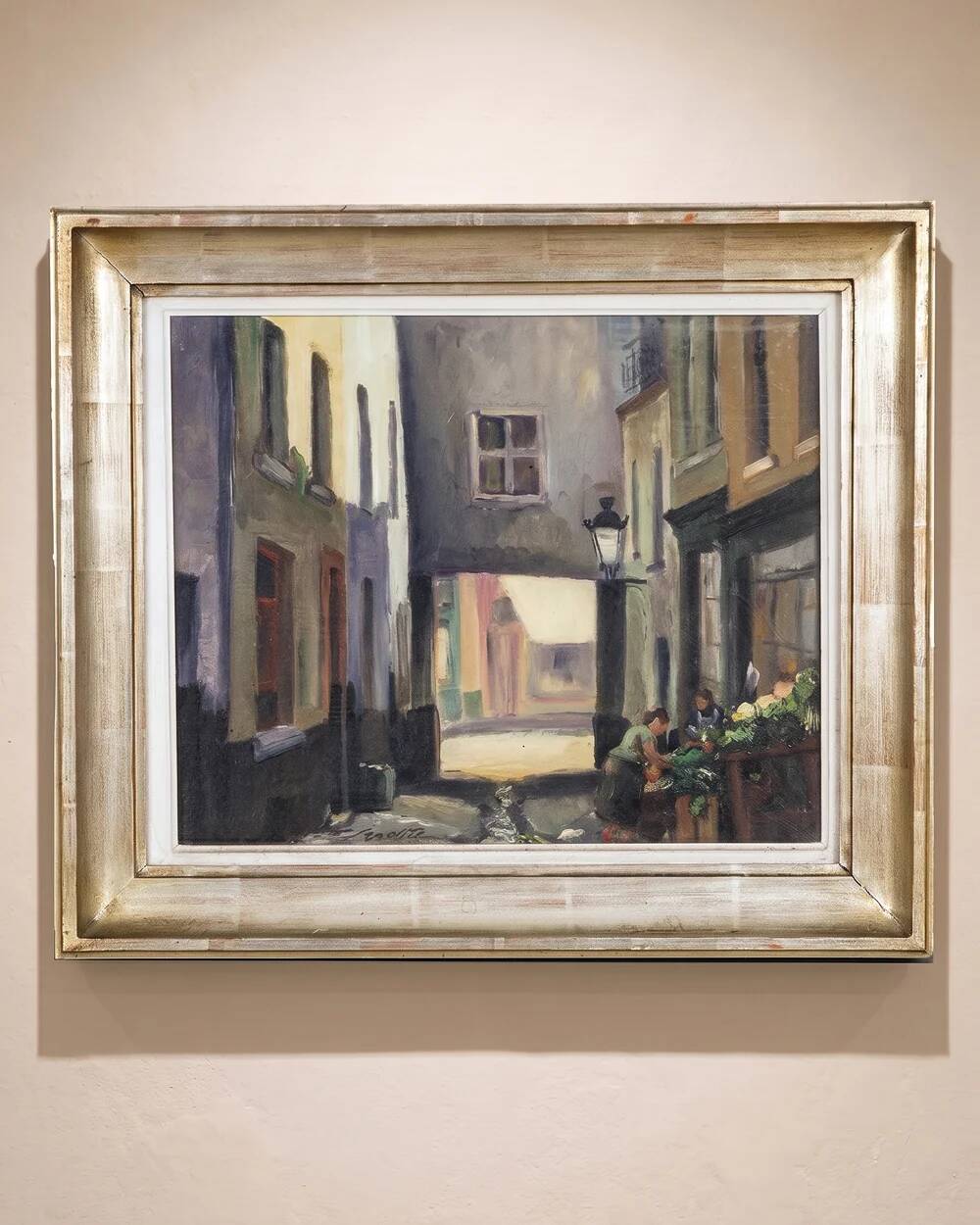 Street scene painting in Brussels