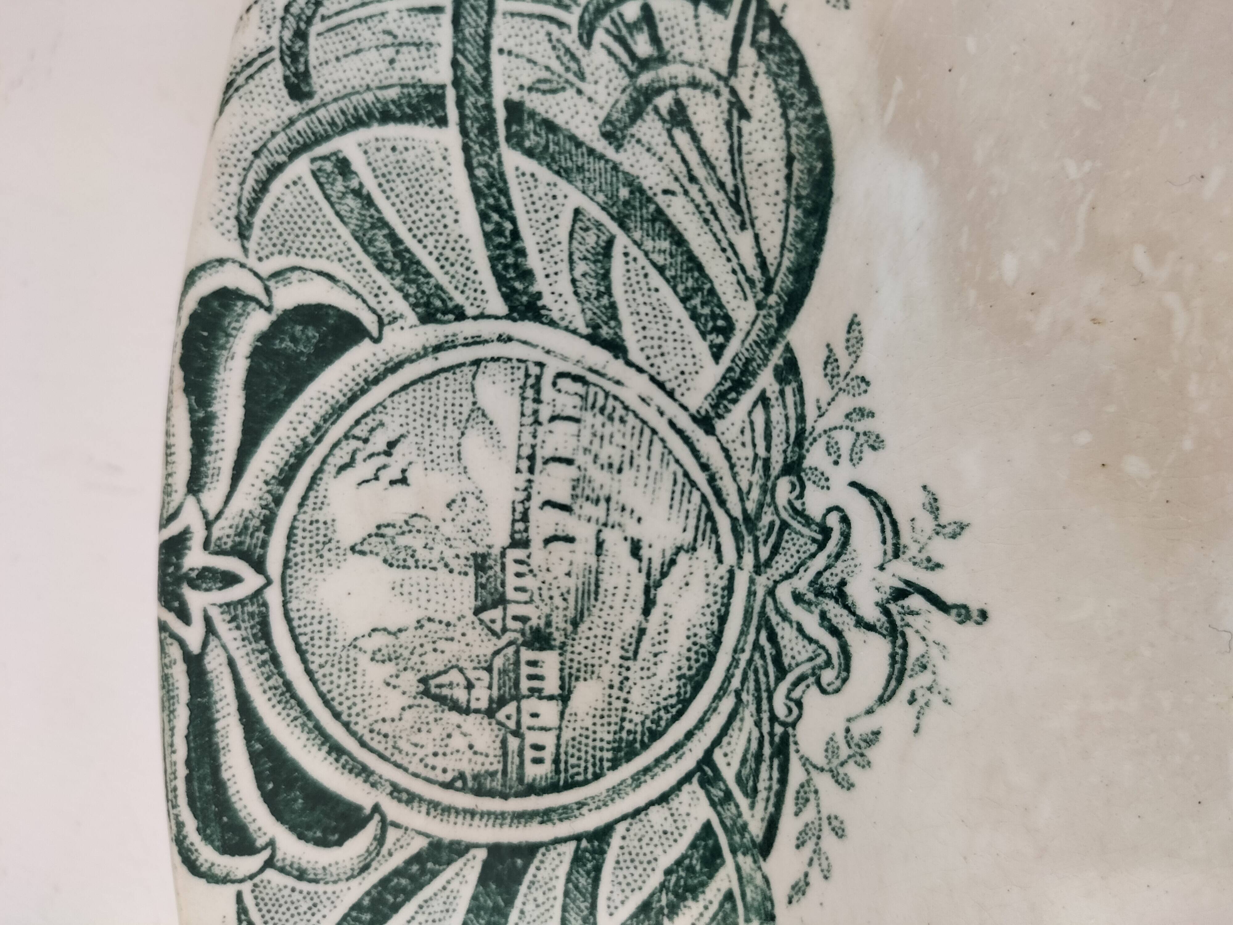 Old iron earth dish A. Lebacqz & M. Bouchart St Amand Persian model