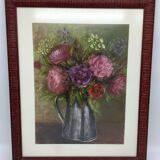 Table bouquet of peonies and wildflowers, years 70