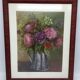 Tableau bouquet de pivoines et fleurs sauvages, années 70