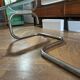 1970s design coffee table in rectangular glass with chrome legs