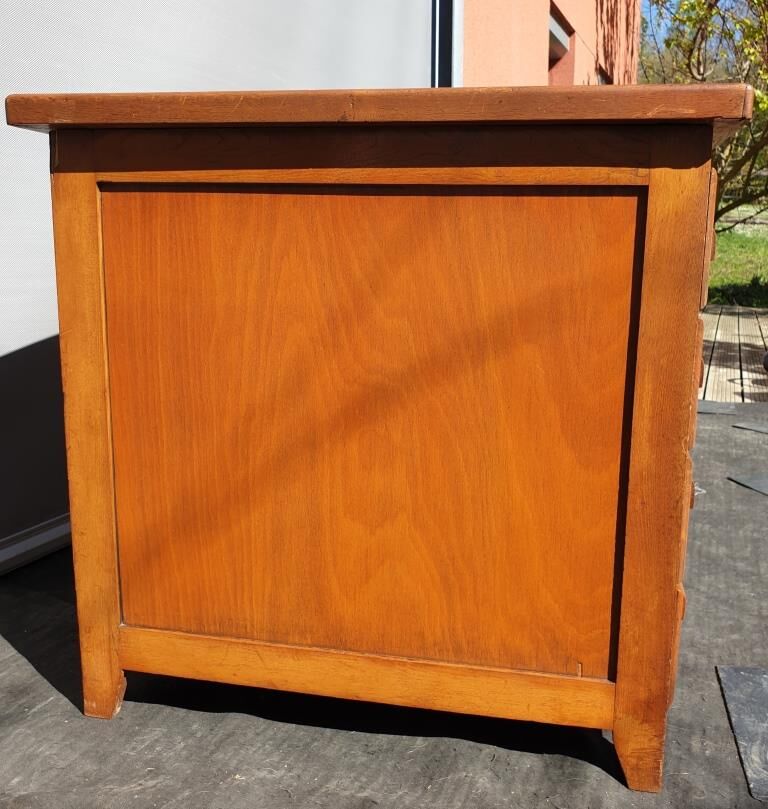 Oak desk 8 drawers double boxes 1950