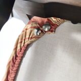 Vintage Set of Six Walnut Chairs by Gianfranco Frattini for Cassina with Stripe Patterned Orange Fab