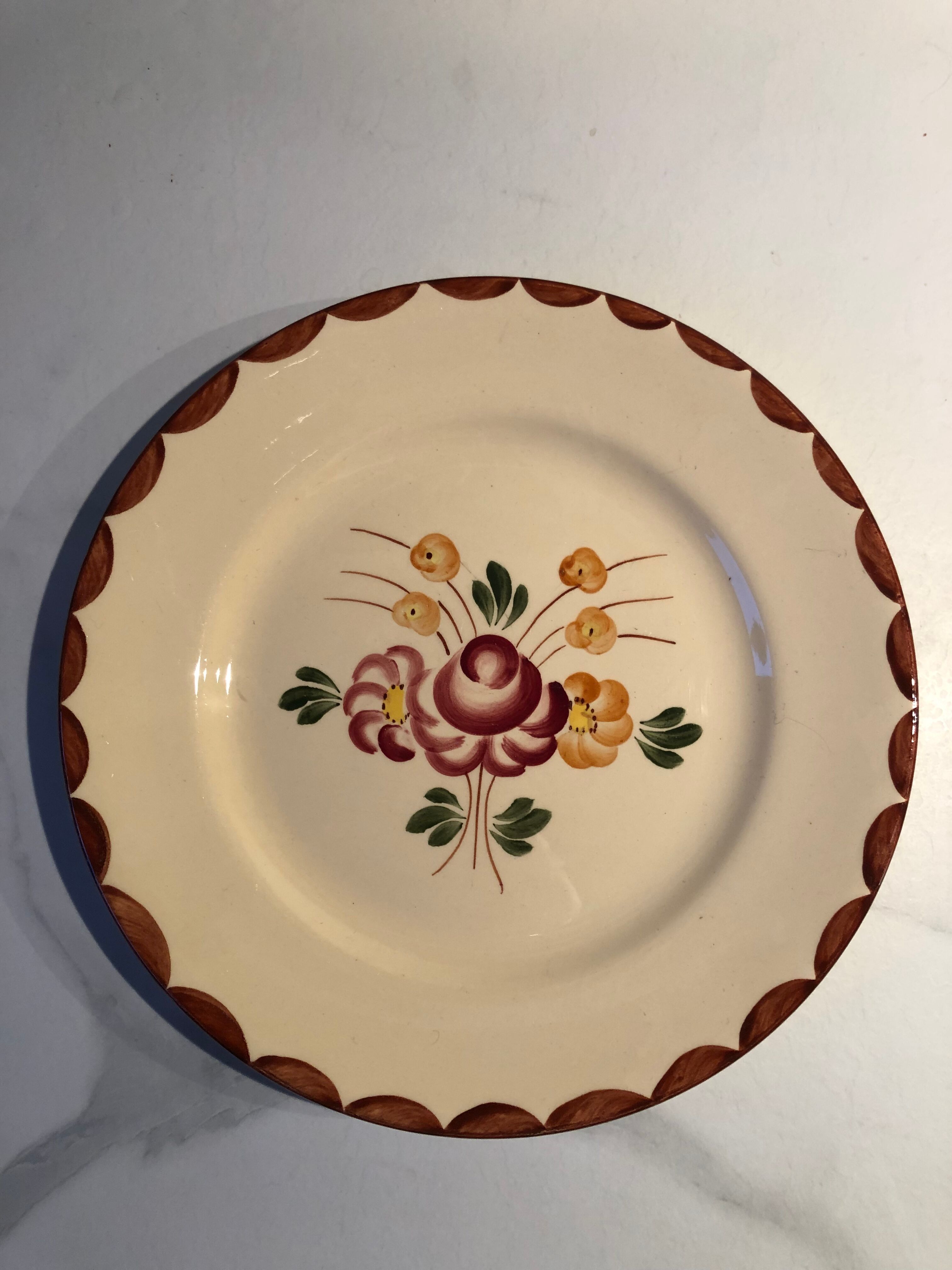 Six vintage Longchamp earthenware plates