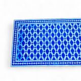 Table en mosaïque bleu rectangulaire