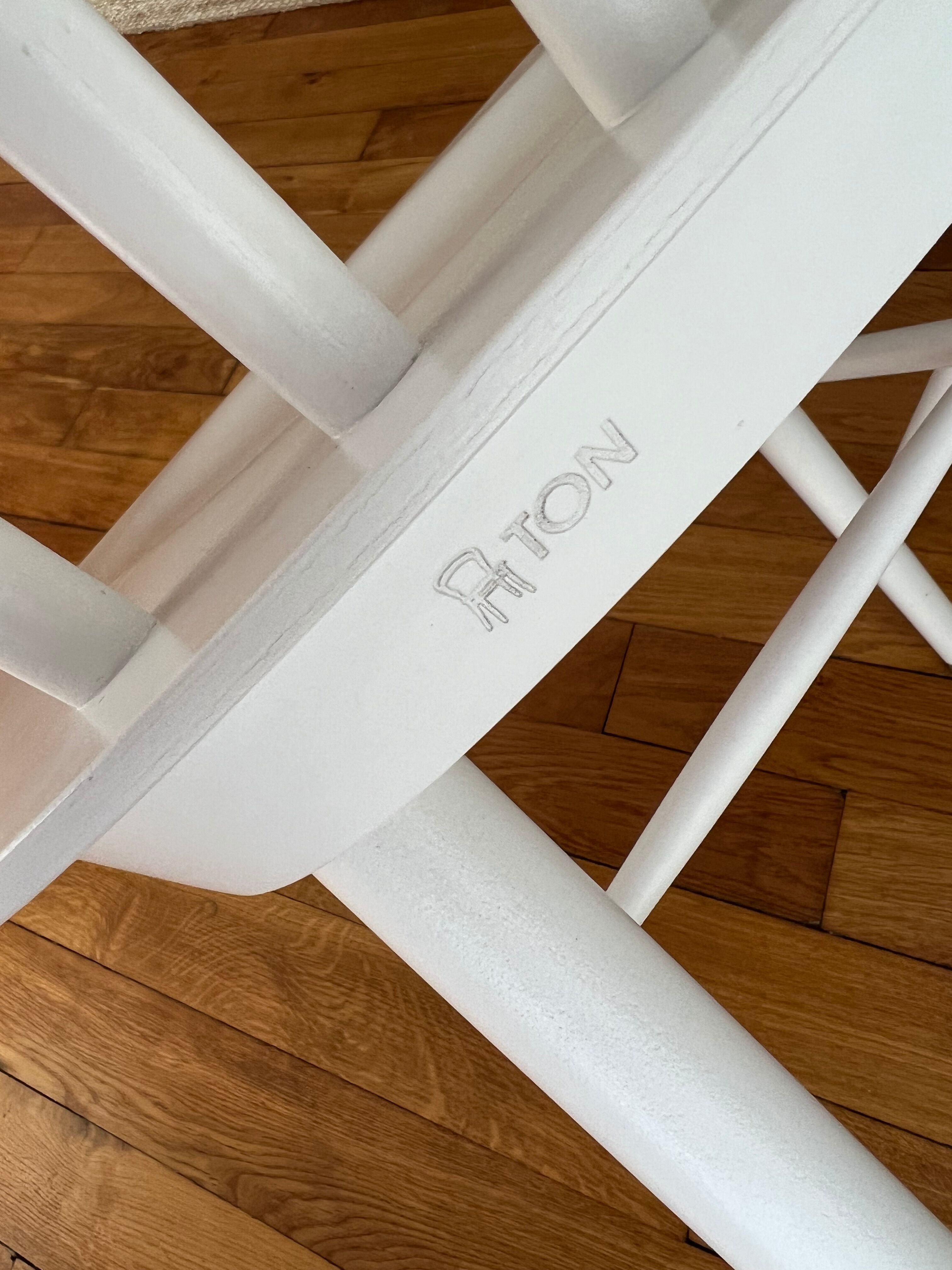 Lot de 4 chaises ivy signées Ton blanches