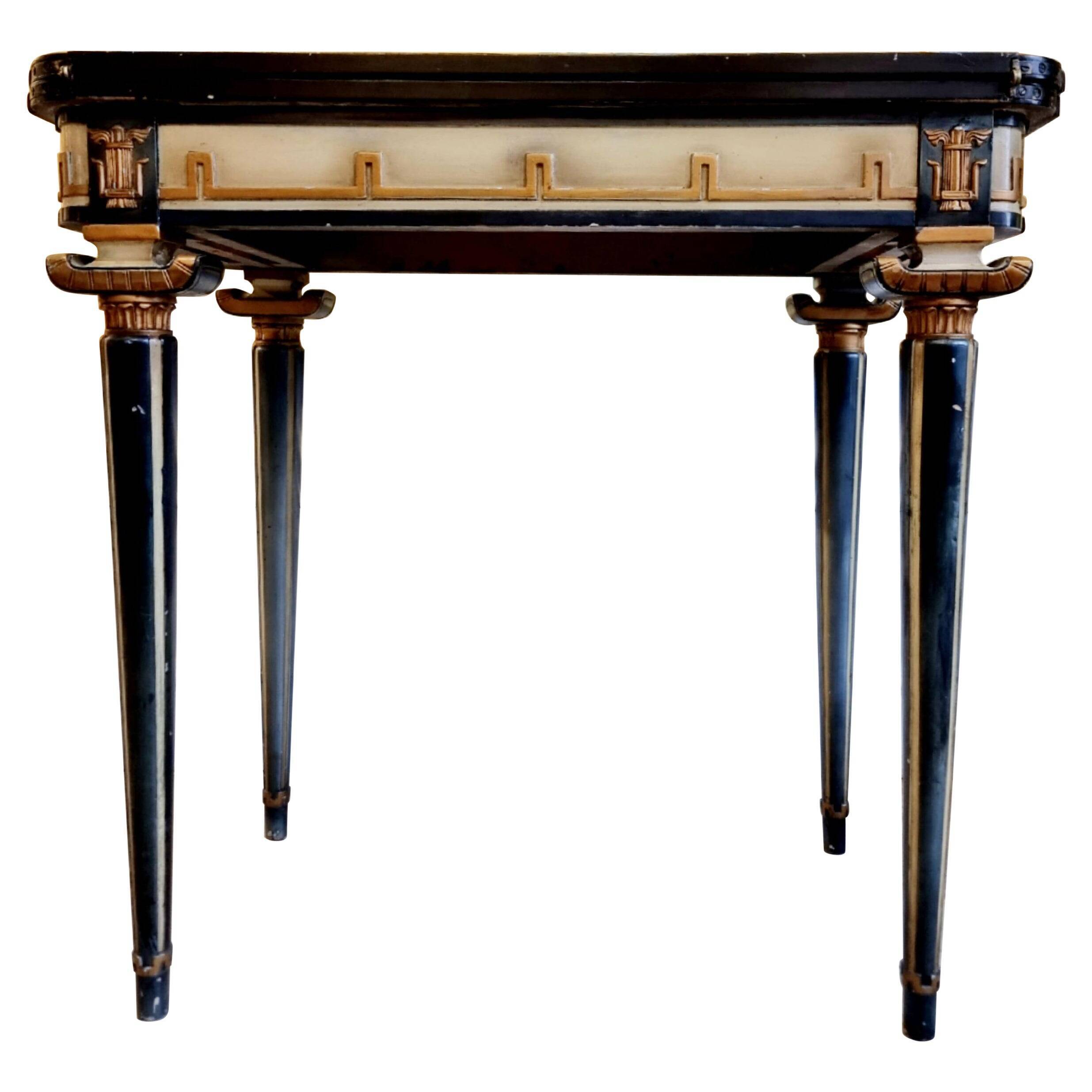 Swedish grace, game table with relief meander decoration, 1920s/30s.