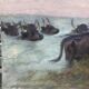 Old pastel signed Théo Mayan: "In Camargue" (early 1900)