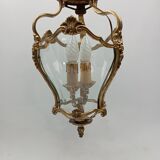 Gilded bronze lantern & curved glass in Louis XV / Rococo style