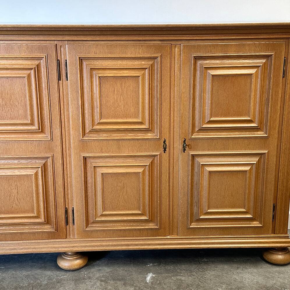 Mid 20th century solid oak brutalist sideboard