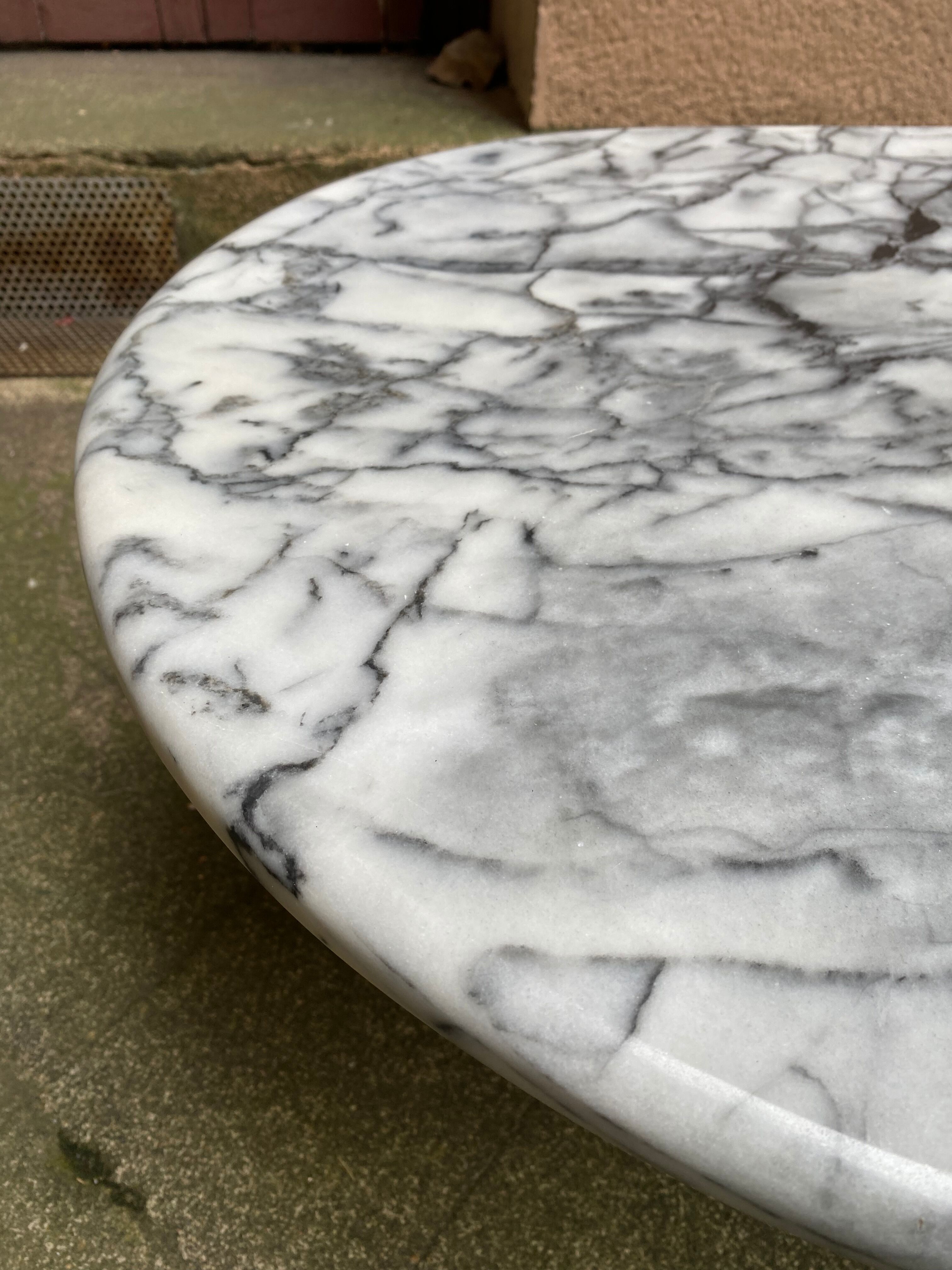 Oval marble coffee table