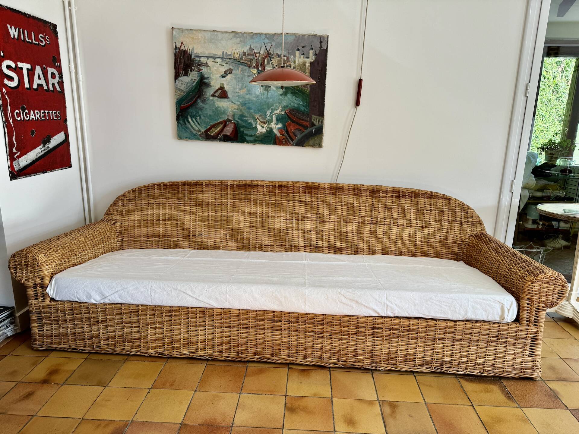 3 seater rattan sofa from Conran shop vintage
