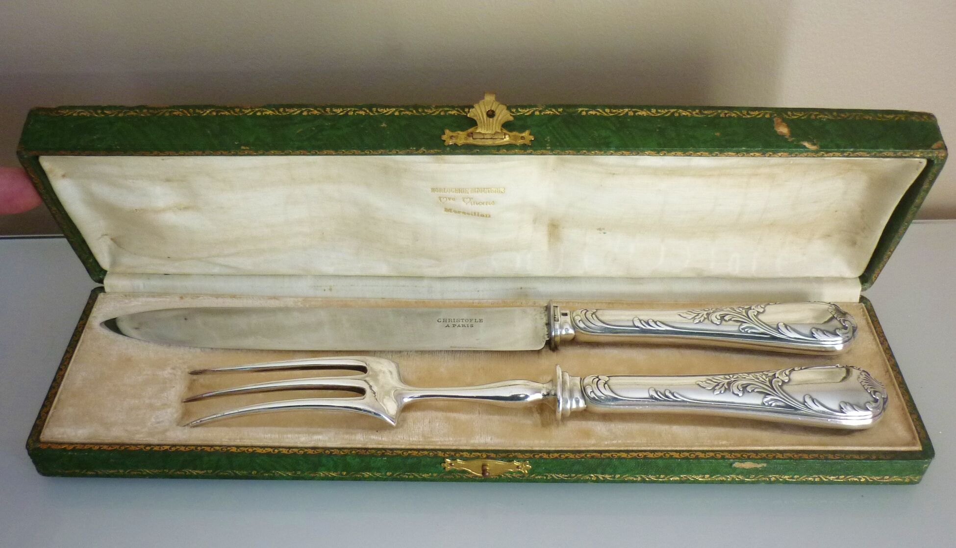 Service, covered to cut, leg christofle old model louis xv around 1900