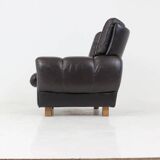 Czech Brown Leather Armchair from Vyber, 1970s