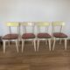 4 wooden chairs and formica kitchen