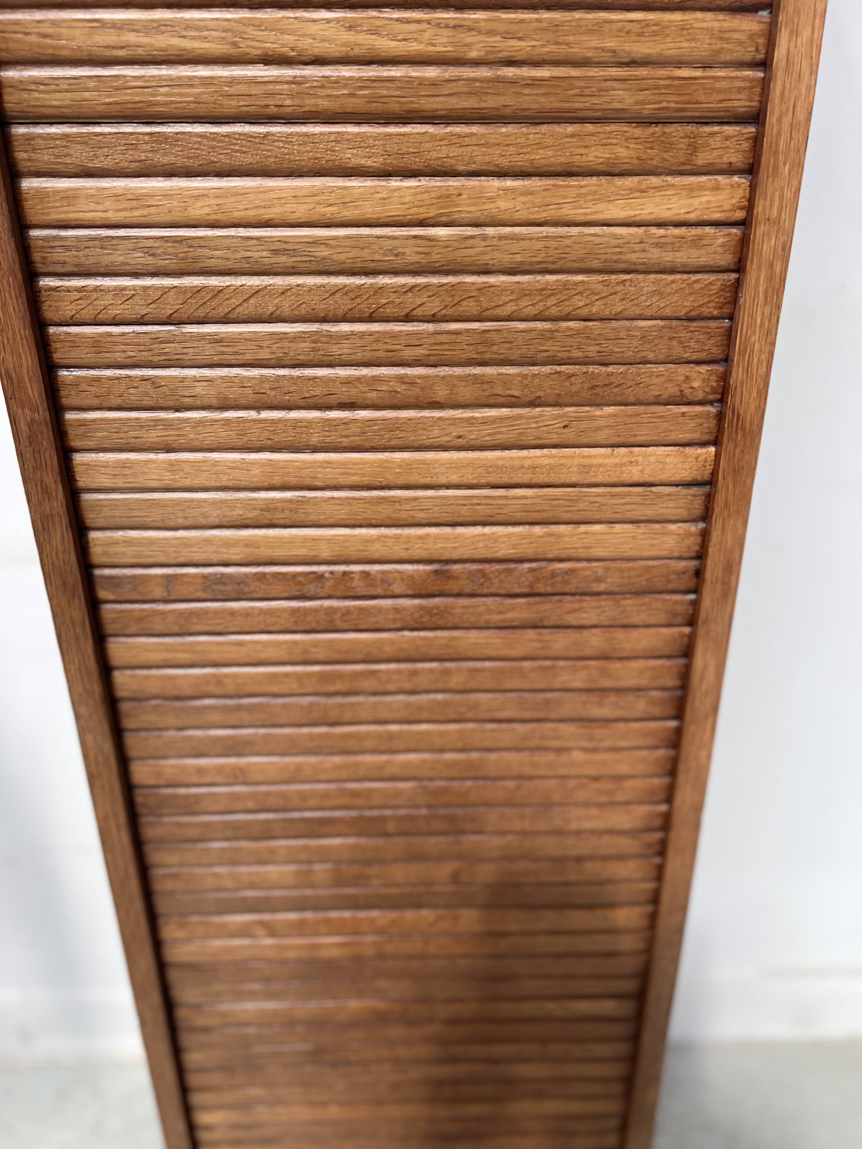 Oak curtain filing cabinet 20th century office furniture