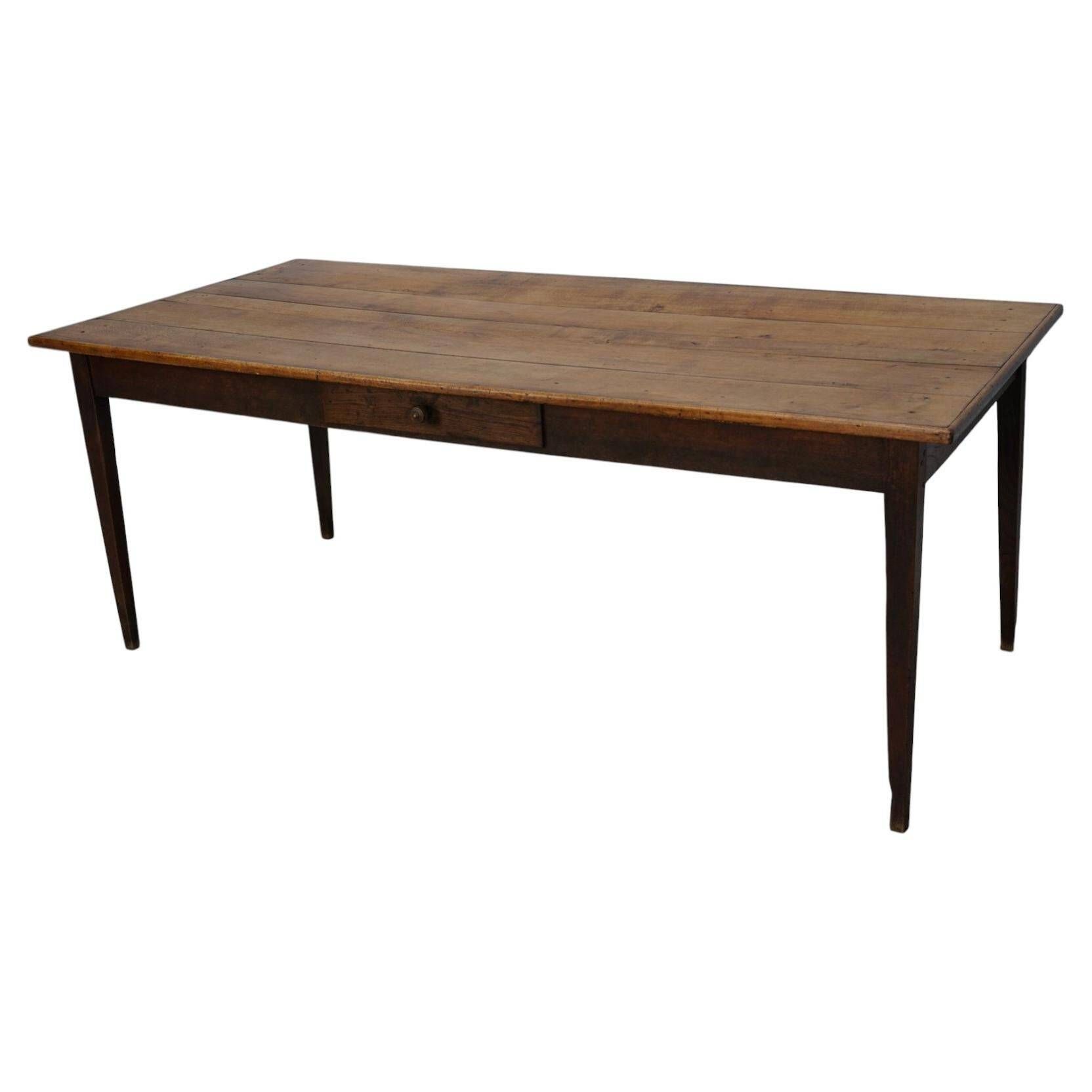 Rustic French Farmhouse Oak Dining Table from the Early 20th Century