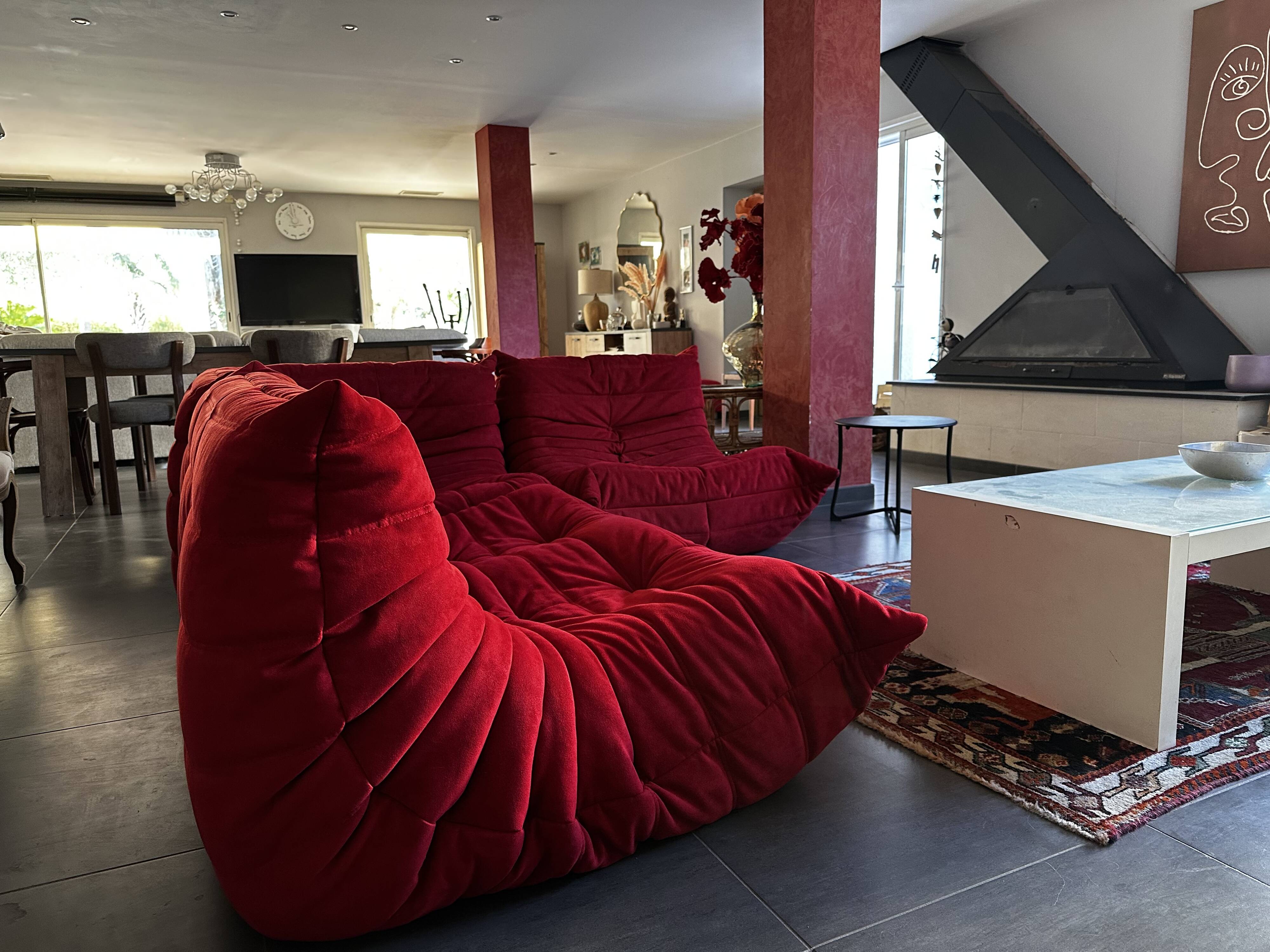 Togo Alcantara red sofa