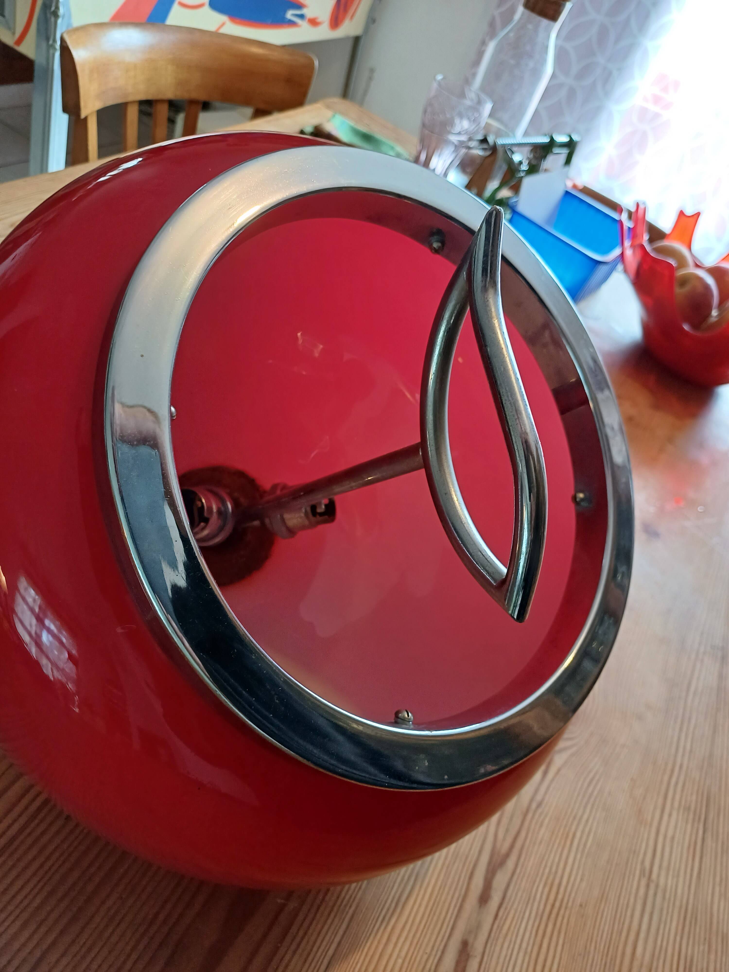 Vintage Opaline Red Pendant Lamp “VIRO”