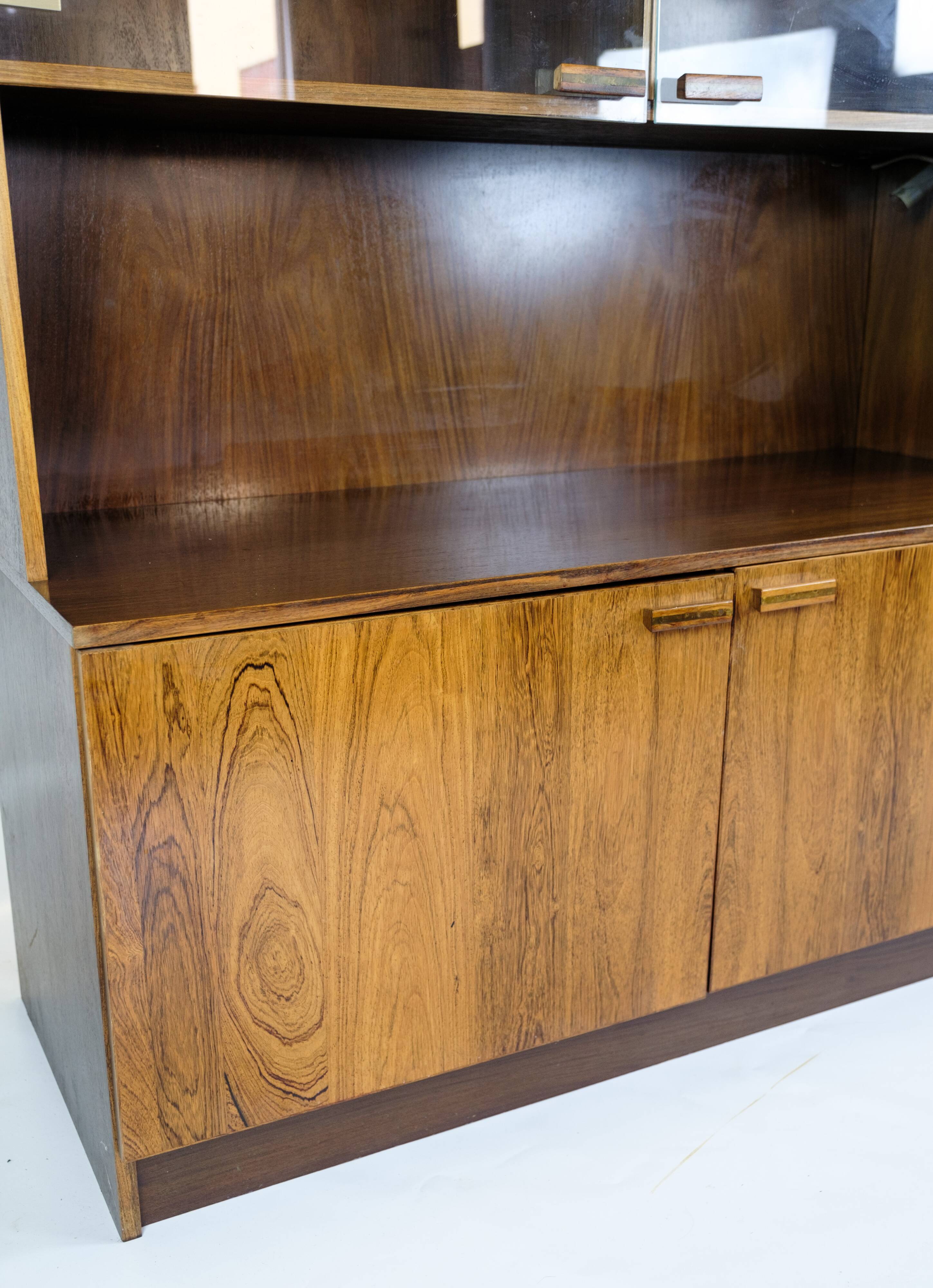 Bookcase With light Display Made In Rosewood, Danish Design From 1960s
