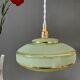 Vintage lampshade pendant lamp in green and gold granite glass