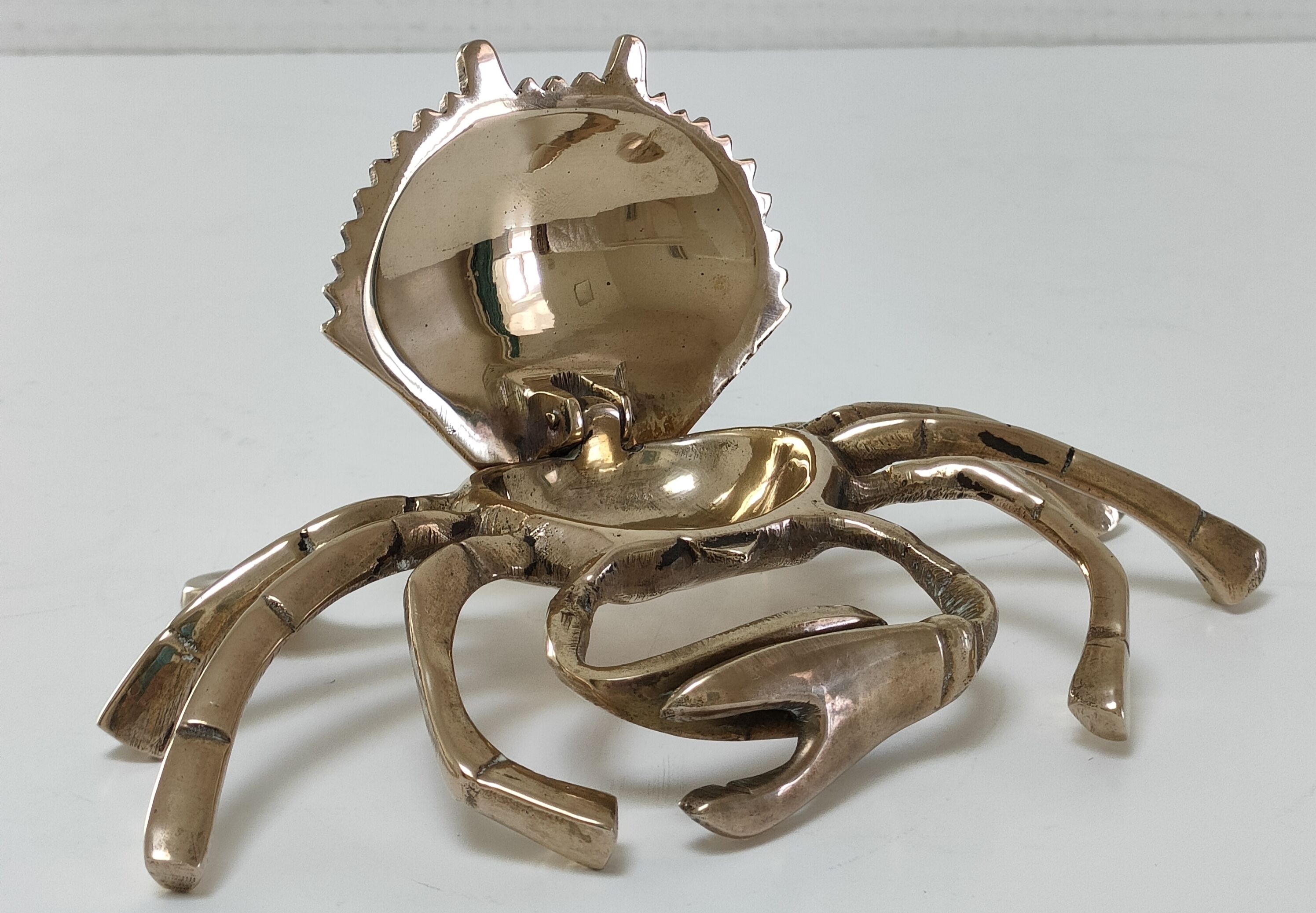 Vintage solid brass crab
