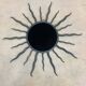 Sun mirror, wrought iron, brutalist design, 1970s.
