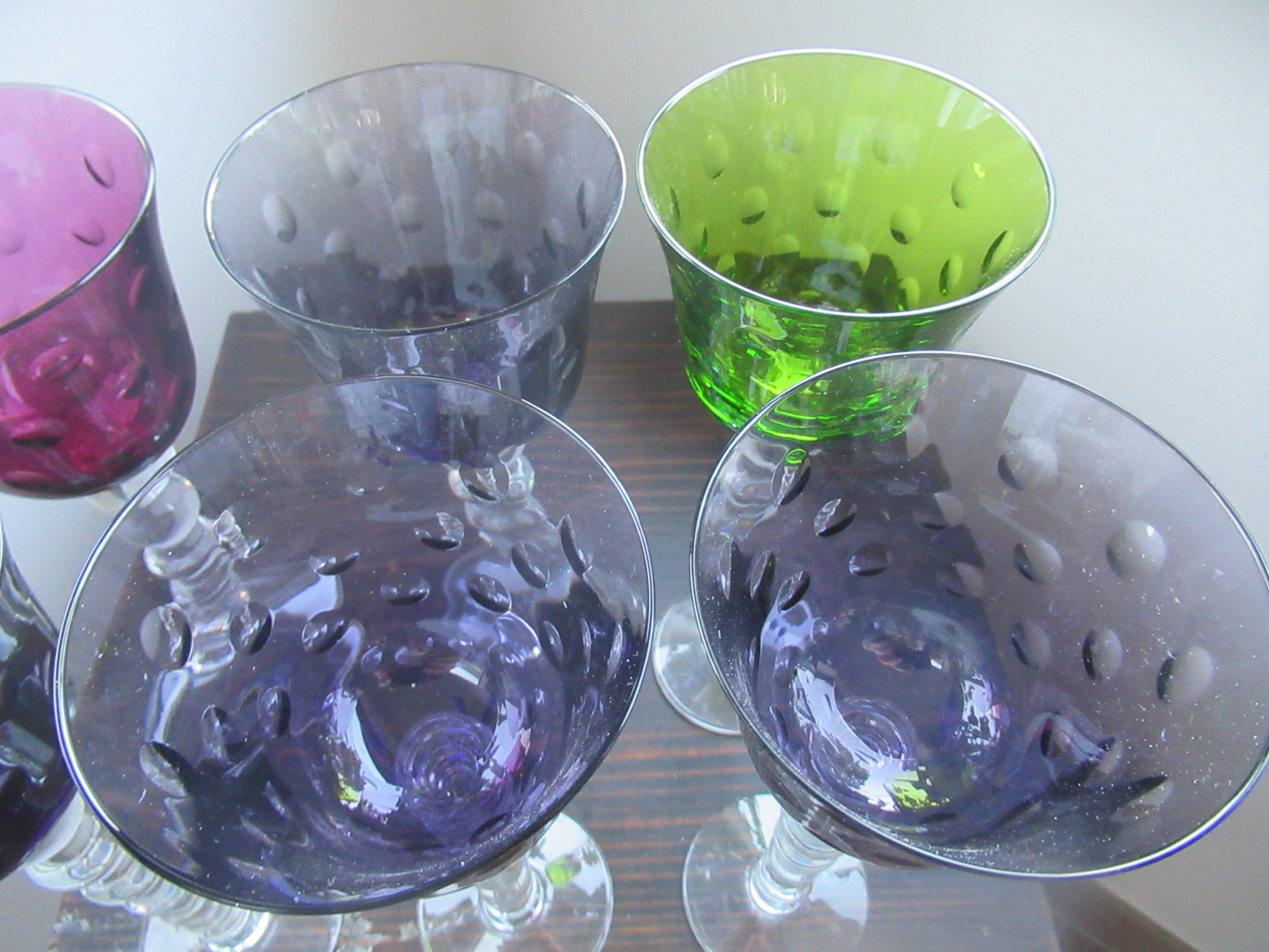 set of 6 crystal glasses saint louis model bubbles