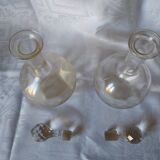 1 lot de 2 carafes à vin anciennes en cristal