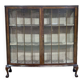 English Chippendale walnut display cabinet from the 1930s - L=1m19 H=1m21 D=35cm...