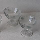 4 glass ice cups with foliage patterns