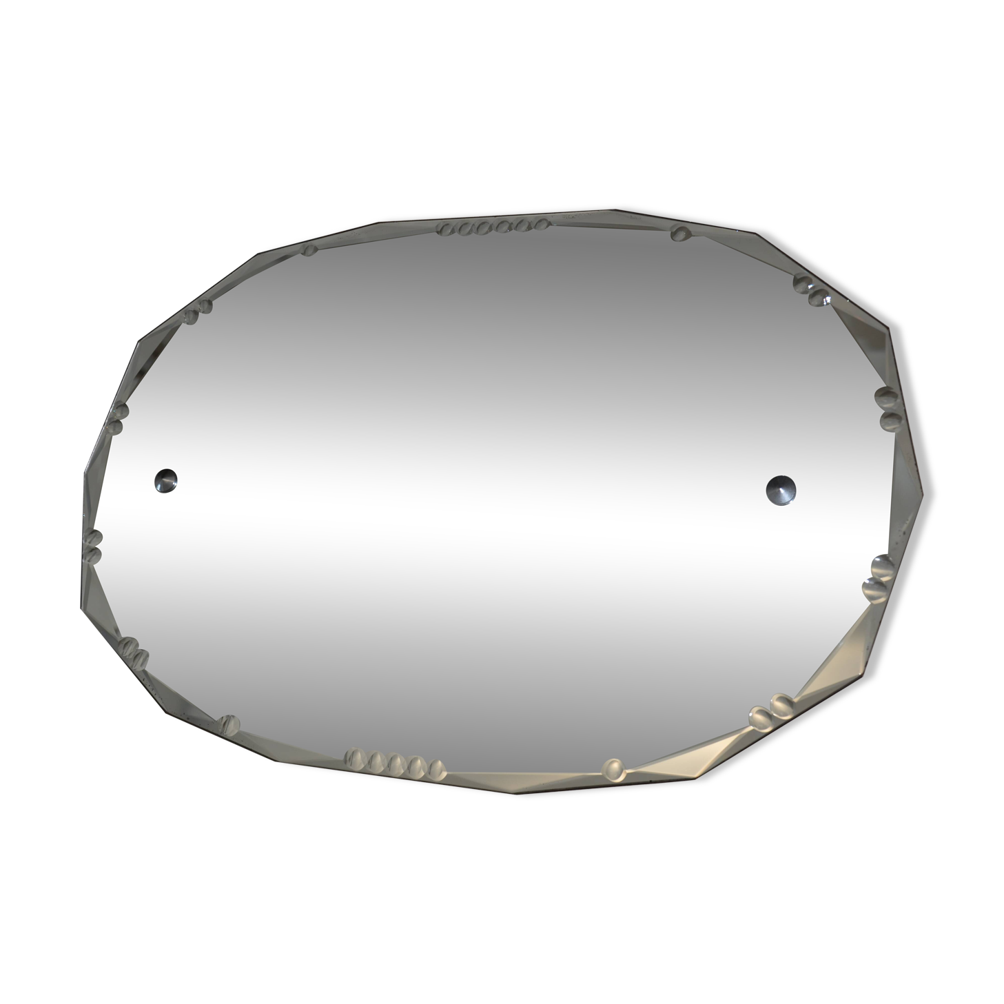 Art Deco beveled chiseled mirror