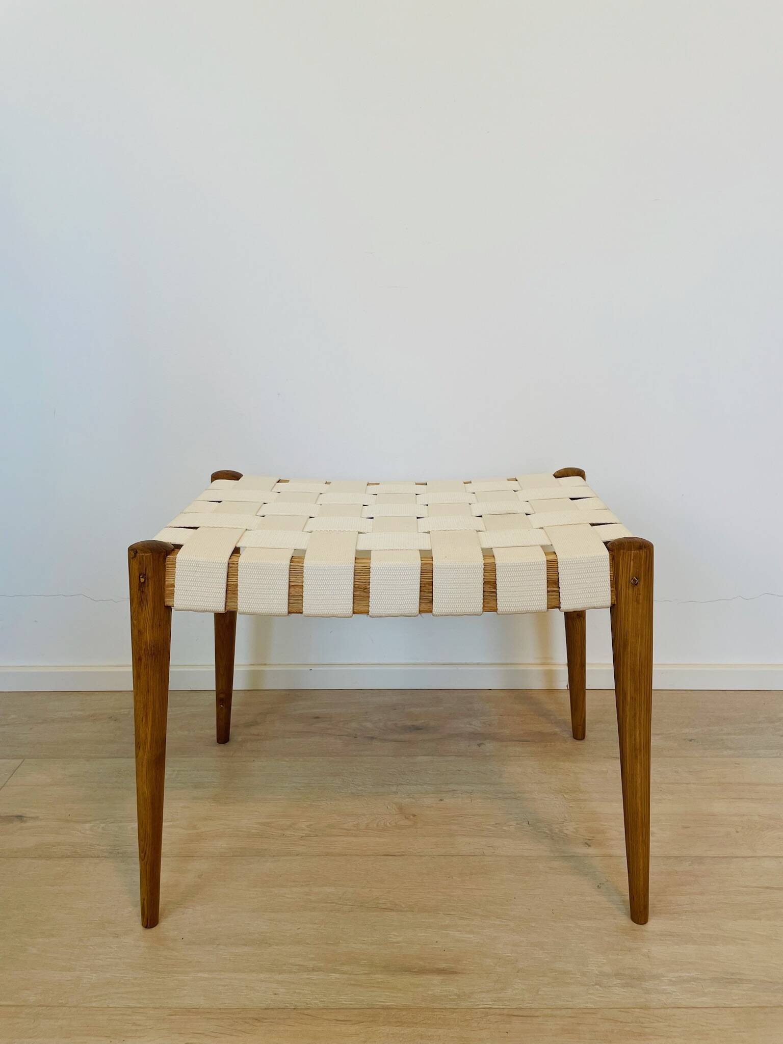 Vintage Wooden Ottoman from Czechoslovakia 1970’s