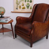 Sheep leather Club armchair, 1970s
