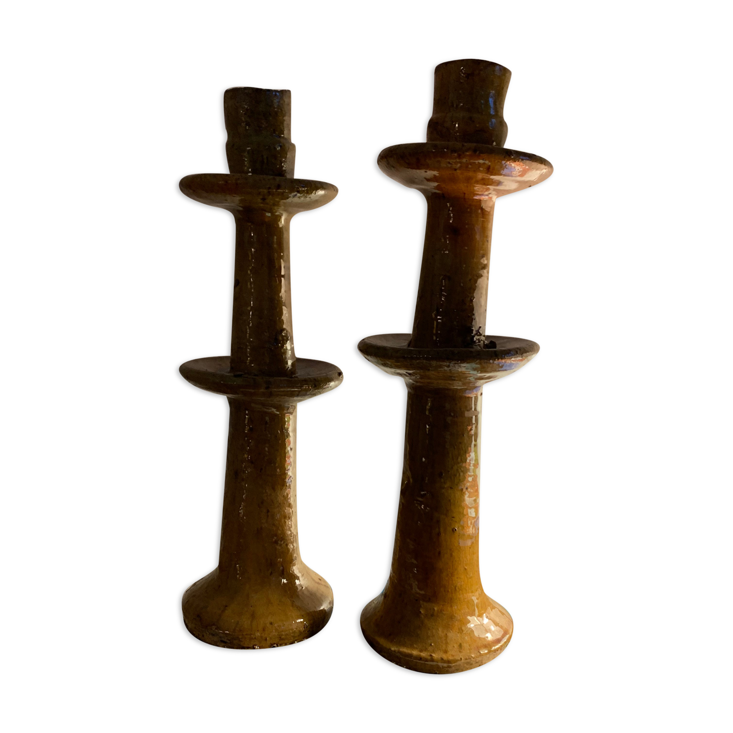 Pair of large tamegroute candle holders