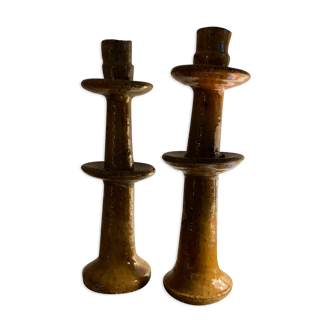 Pair of large tamegroute candle holders