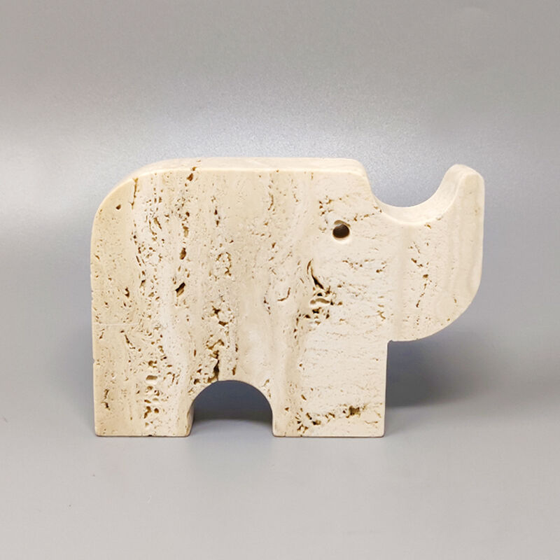 Travertine rhinoceros sculpture 1970