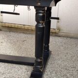 Table set and 6 solid pine chairs repainted and patinated black