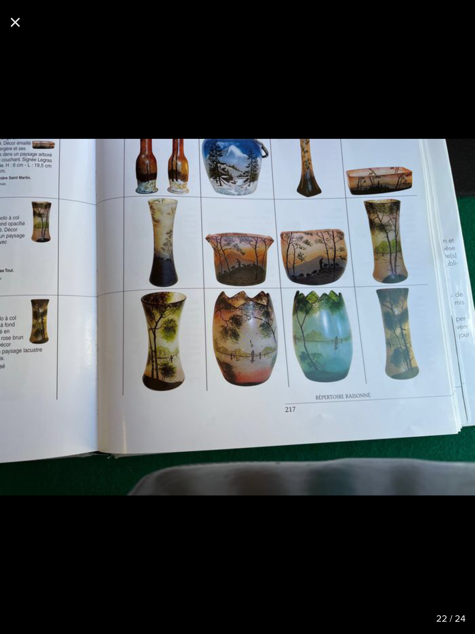 Vase verre émaillé legras art déco