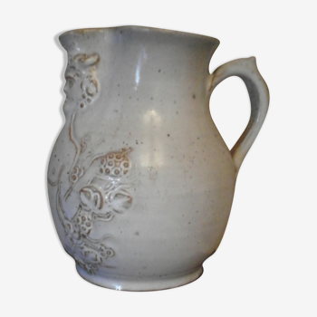 Vintage bacchus anthropomorphic sandstone pitcher