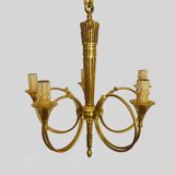 Chandelier Aux Trompes de Chasses in bronze 5 lights Louis XVI-Directoire style